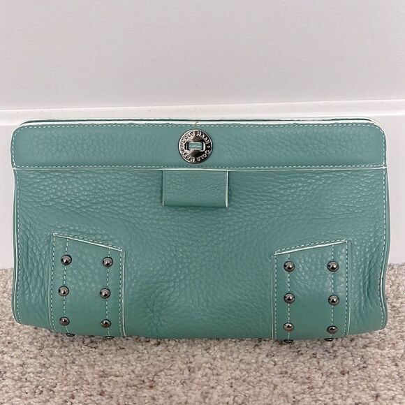 Womens COLE HAAN Teal Clutch Village Collection - Picture 1 of 7